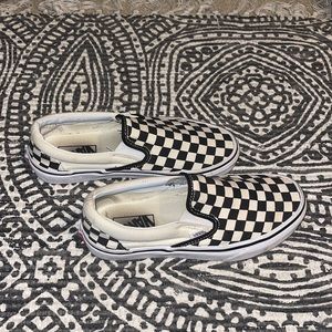 Checked white and black vans